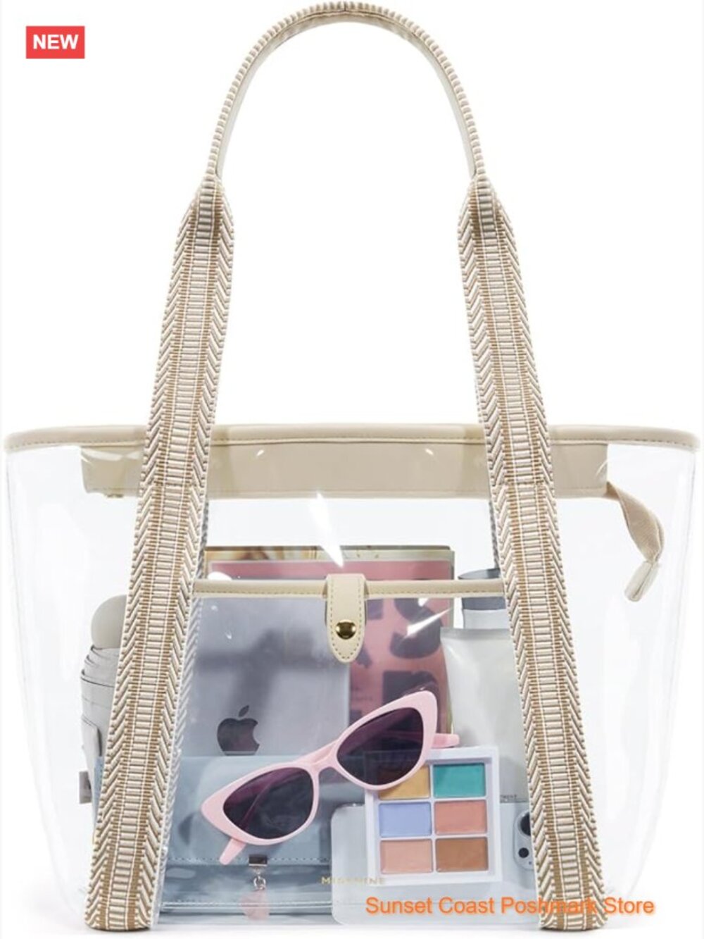 Clear Stadium Approved Tote Bag for Women Large Capacity PVC